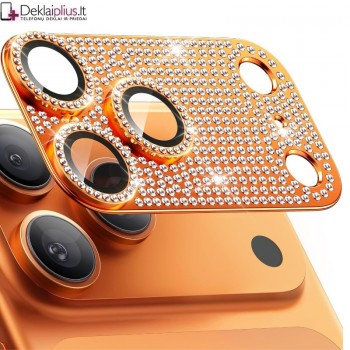 Telefono galinės kameros grūdintas stiklas blizgus - pilnai dengiantis - oranžinis (Apple Iphone 17 Pro) Telefono galinės kameros grūdintas stiklas blizgus - pilnai dengiantis - oranžinis (Apple Iphone 17 Pro)